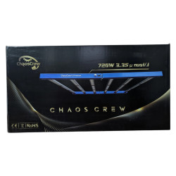 Technische Daten und Zertifizierungen auf der Box der LED 720W Chaos Crew 3.35 EVO.